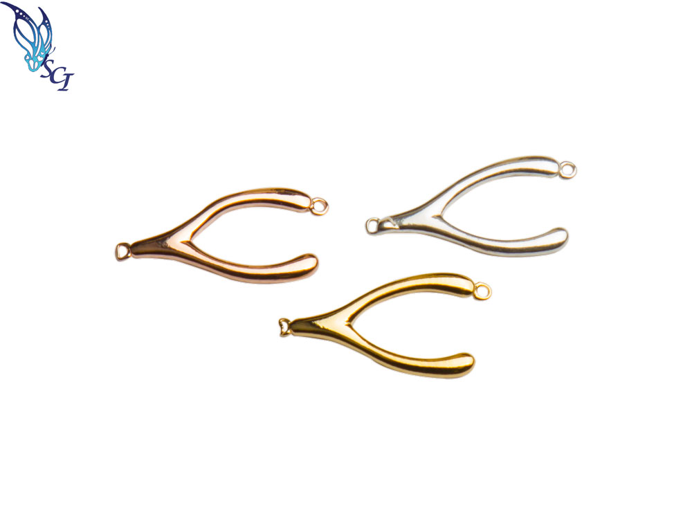 Silver Wishbone Link Charm Silver Wishbone Link Charm