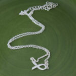 Sideways Awareness Ribbon Necklace