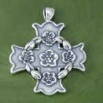 Large Flower Design Cross Charm