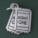 Silver Admit One Tickets Charm
