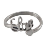 Cursive Love Heart Adjustable Ring