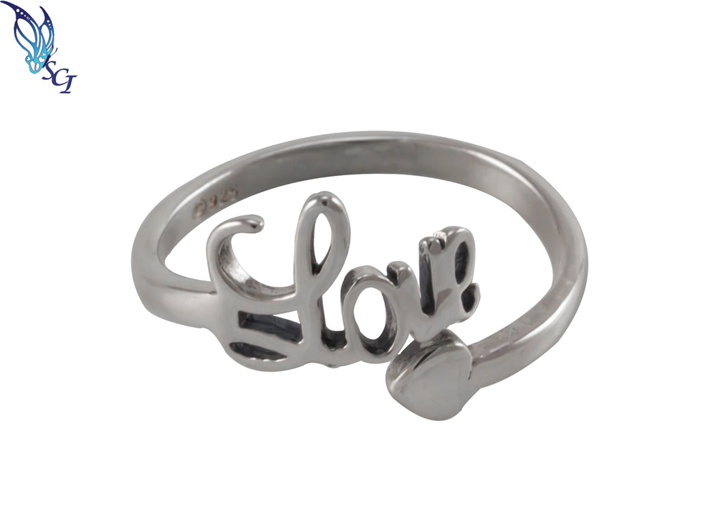 Cursive Love Heart Adjustable Ring Cursive Love Heart Adjustable Ring