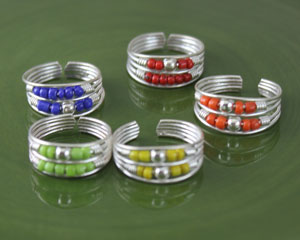 2 Layered Seed Bead Toe Ring
