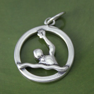 Sterling Silver Swimmer Charm Sterling Silver Swimmer Charm
