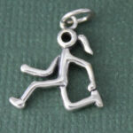 Silver Running Girl Charm