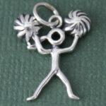 Silver Cheerleader/Pom Pom Charm
