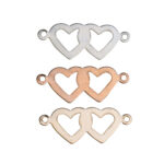 Gold Filled Hearts Link Connector