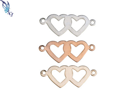 Gold Filled Hearts Link Connector