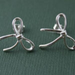 Sterling Silver Bow Stud Earrings