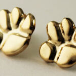 Gold Filled Paw Print Post Earrings