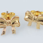 Gold Filled Ribbon Bow Earrings