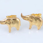 Gold Filled Elephant Stud Earrings