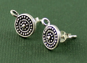 Antique Dotted Flat Earring Compenents