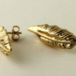Gold Filled Feather Stud Earrings