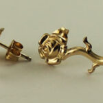 Gold Filled Rose with Stem Stud Earrings