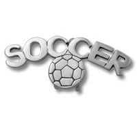 Metallic soccer logo with ball