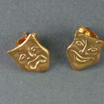 Gold Filled Comedy Tragedy Mask Earrings