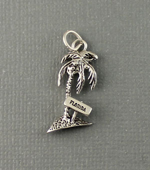 Palm Tree with Florida Sign Charm Palm Tree with Florida Sign Charm