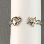 Starfish with Shell Adjustable Ring