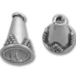 Silver decorative cone cord end caps
