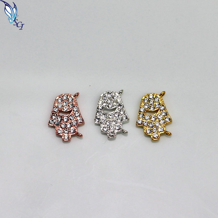 Pave Crystal Hamsas Link Connector Pave Crystal Hamsas Link Connector
