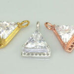 7mm CZ Solitaire Triangle Fringe Pendant