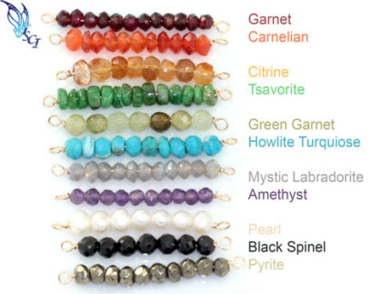 Sterling Silver Faceted Gemstone Link Bar