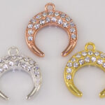 Pave Crystal Crescent Moon Charm