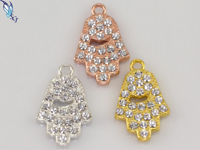 Pave Crystal Hamsa Charm Pave Crystal Hamsa Charm