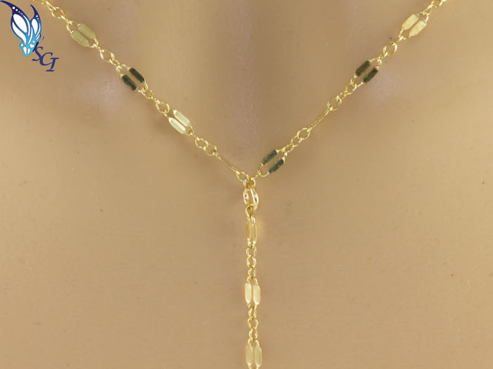 Gold Filled Lariat Double Bar Links Necklace Gold Filled Lariat Double Bar Links Necklace