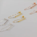 dangle bar stud earrings