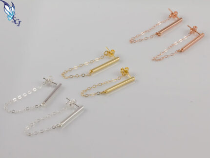 dangle bar stud earrings