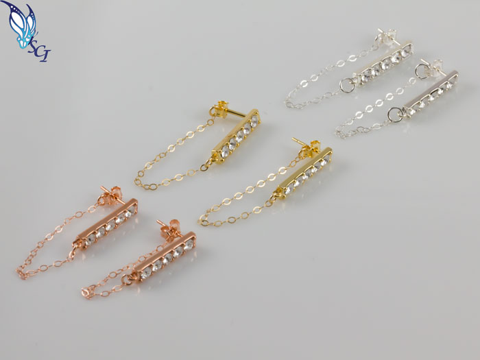 CZ Dangle Bar Earrings CZ Dangle Bar Earrings