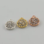 Pave Circle Disc Charm