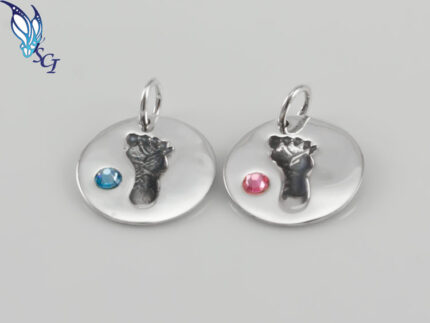 Baby Feet with Crystal Charm