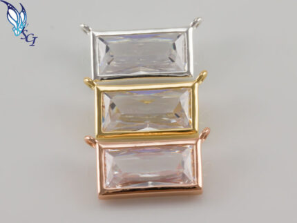 Rectangular CZ Necklace Connector