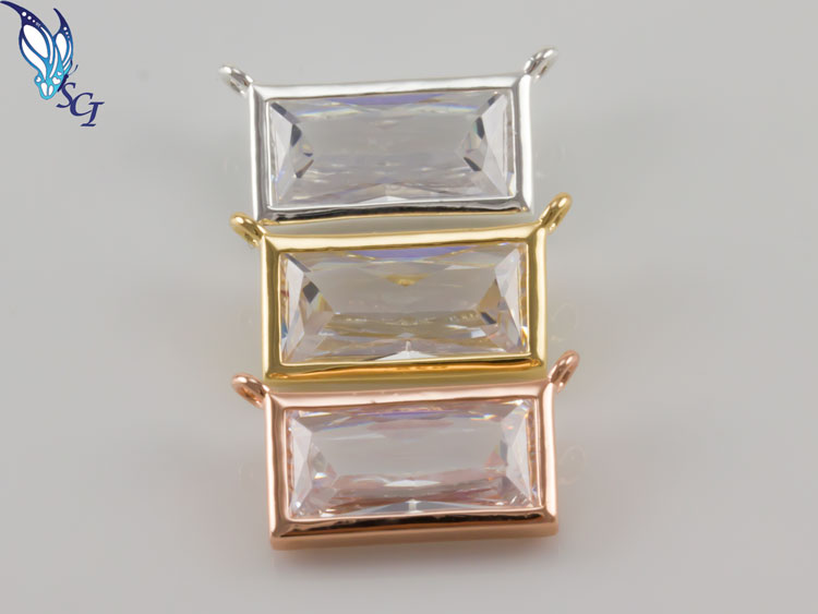 Rectangular CZ Necklace Connector Rectangular CZ Necklace Connector