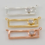 Rectangular Frame CZ Pendant Link Connector