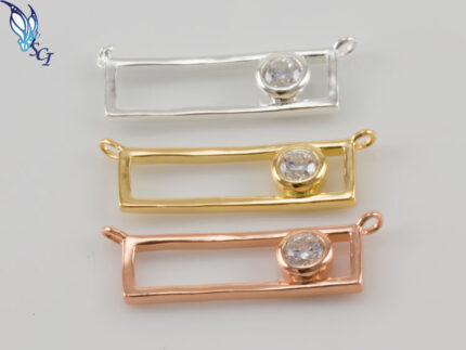 Rectangular Frame CZ Pendant Link Connector