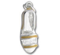Silver and gold flip-flop sandal pendant
