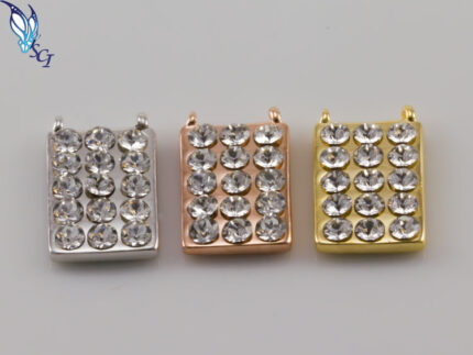 CZ Rectangular Link Connector Pendant