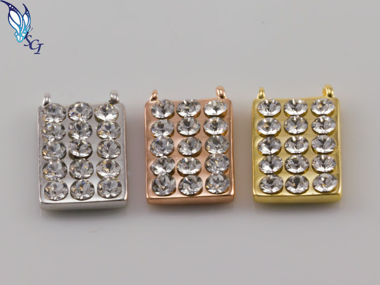 CZ Rectangular Link Connector Pendant CZ Rectangular Link Connector Pendant