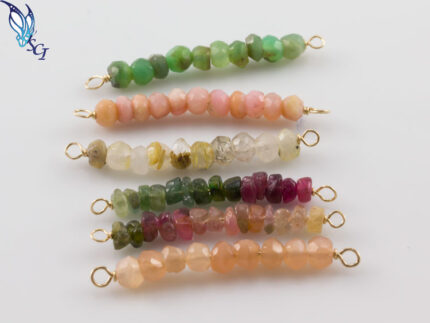 Gold Filled Gemstone Beaded Bar