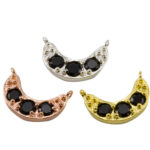 Black CZ Crescent Moon Connector