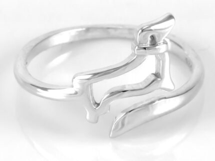 Sterling Silver Cutout Dachshund Adjustable Ring
