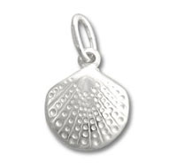 Silver scallop shell pendant charm