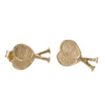 Large Gold Filled Tennis Racquet Post Earrings