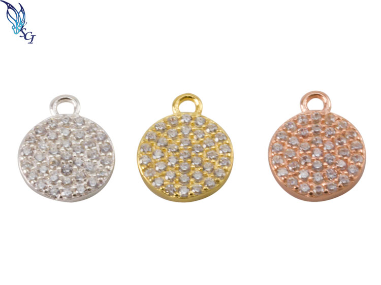 Pave Disc Charm Pave Disc Charm