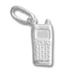 silver cell phone charm pendant