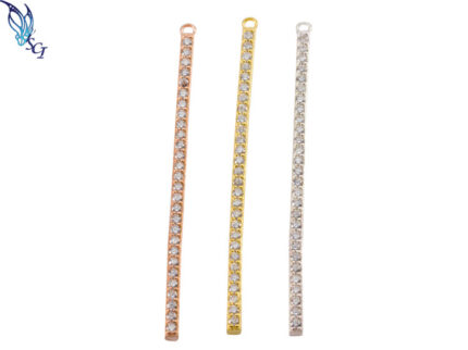 Long CZ Vertical Bar Pendant